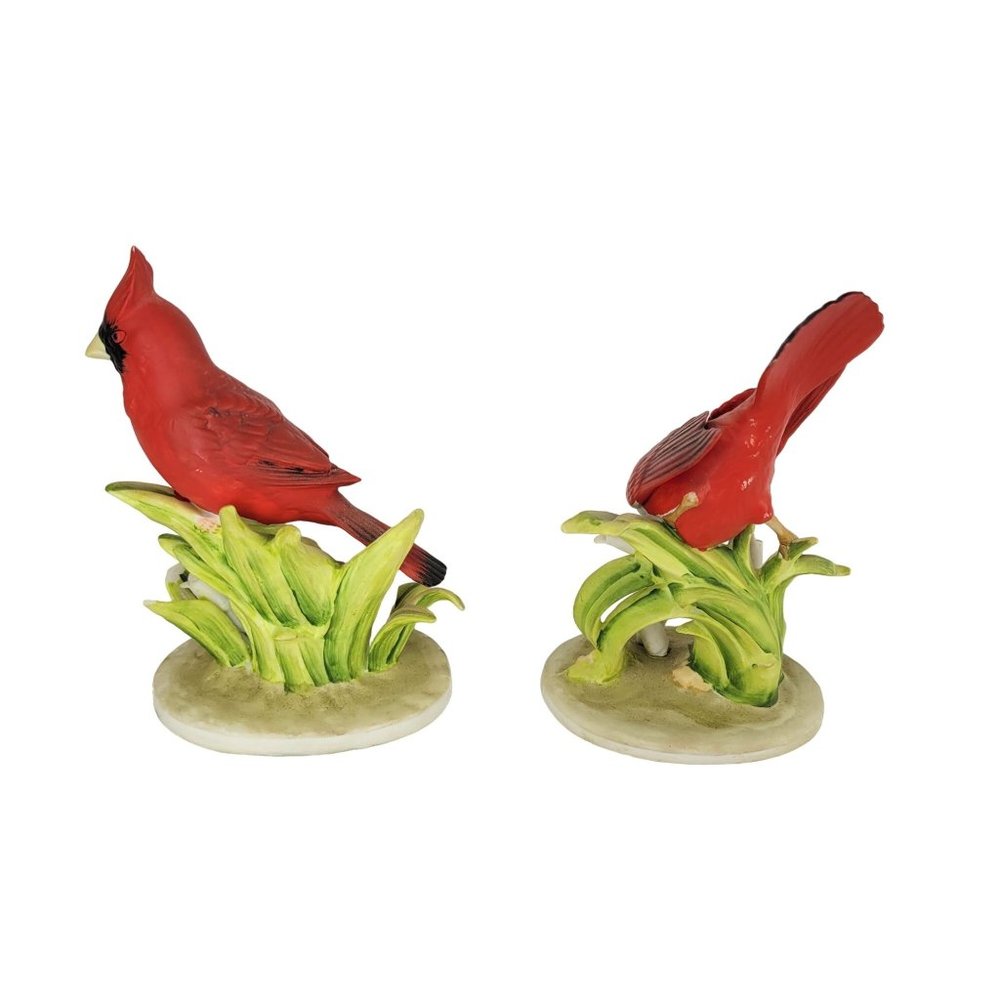 Leftons China Set of 2 Cardinal Head Up and Head Down KW465 Handpainted Figures - Picture 2 of 10